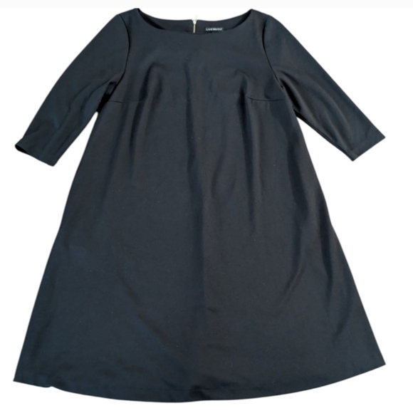 Lane Bryant Black Swing Three Quarter Sleeve Dress 16 - Picture 2 of 8